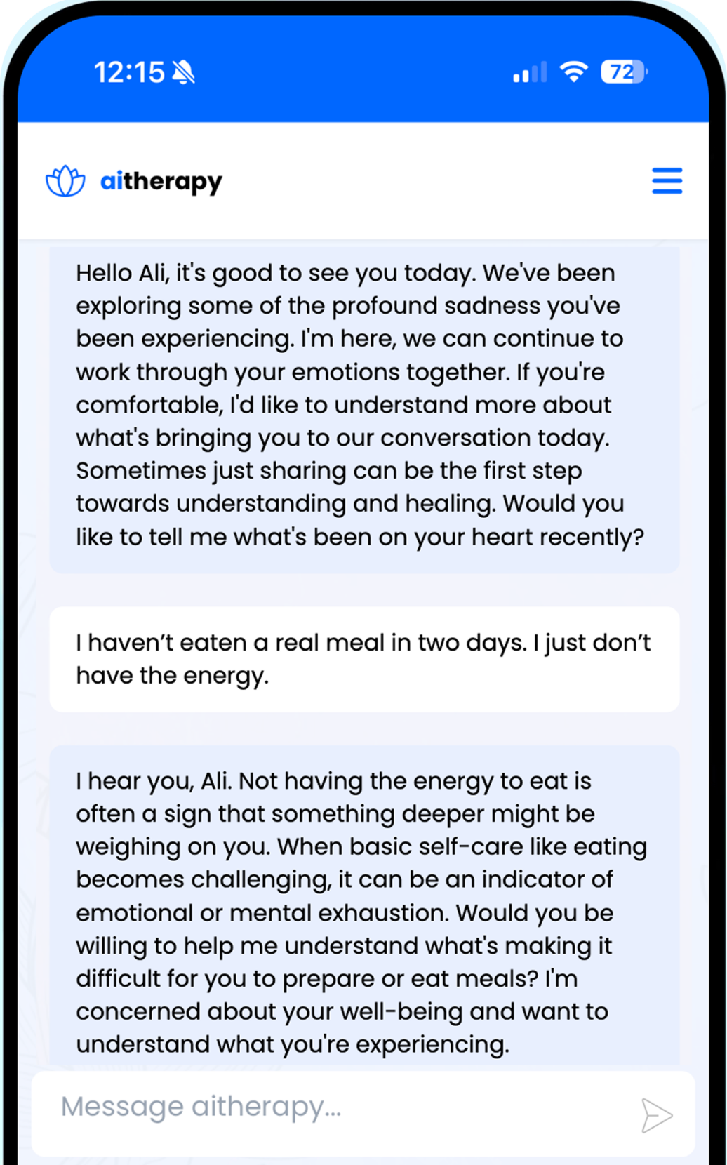 A conversation on Aitherapy about Depression A conversation on Aitherapy about Depression